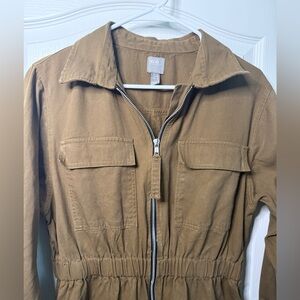 ASOS Brown Utility Zip Front Jumpsuit Size 8
